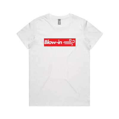 Blow-in White on Red Women's Tee Thumbnail