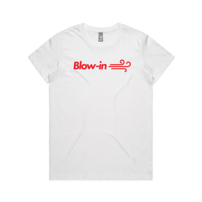 Blow-in Red on White Women's Tee Thumbnail